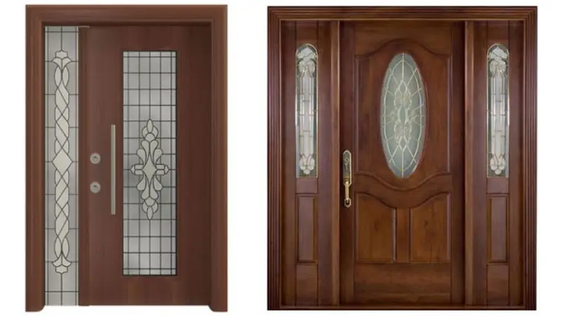 درب چوبی شیشه خور - افرا درب